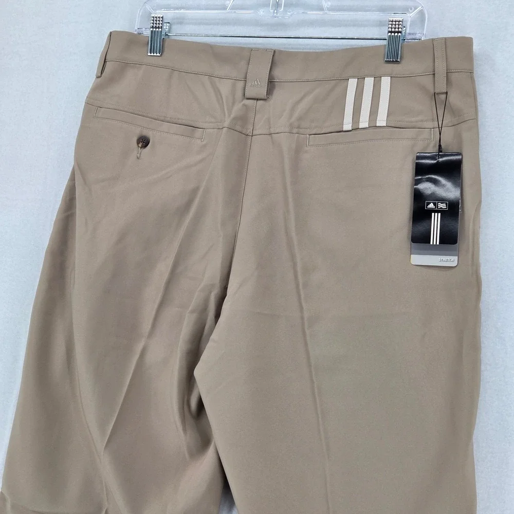 Adidas NEW Men 34 x 38 Tall Chino Pants Khaki Climalite Flat Front Performance‎